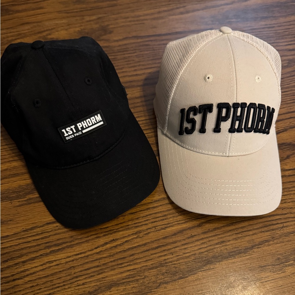 1st Phorm Black and Cream Baseball Caps